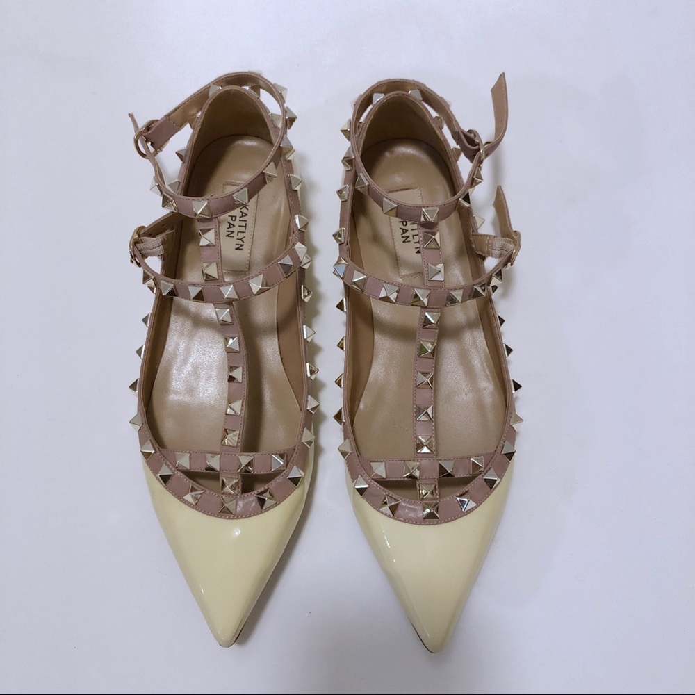 Kaitlyn Pan | Patent Leather Studded Flats